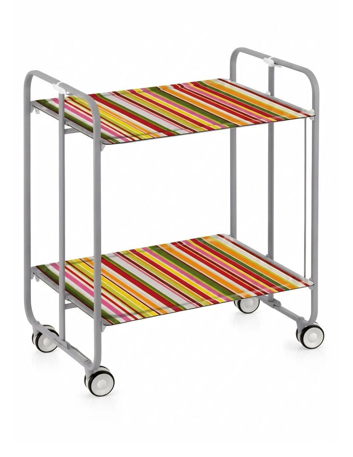 DON HIERRO - Servierwagen, klappbar, 2 Böden, grauem Rahmen. BAUHAUS-09 one size 09, one size 09