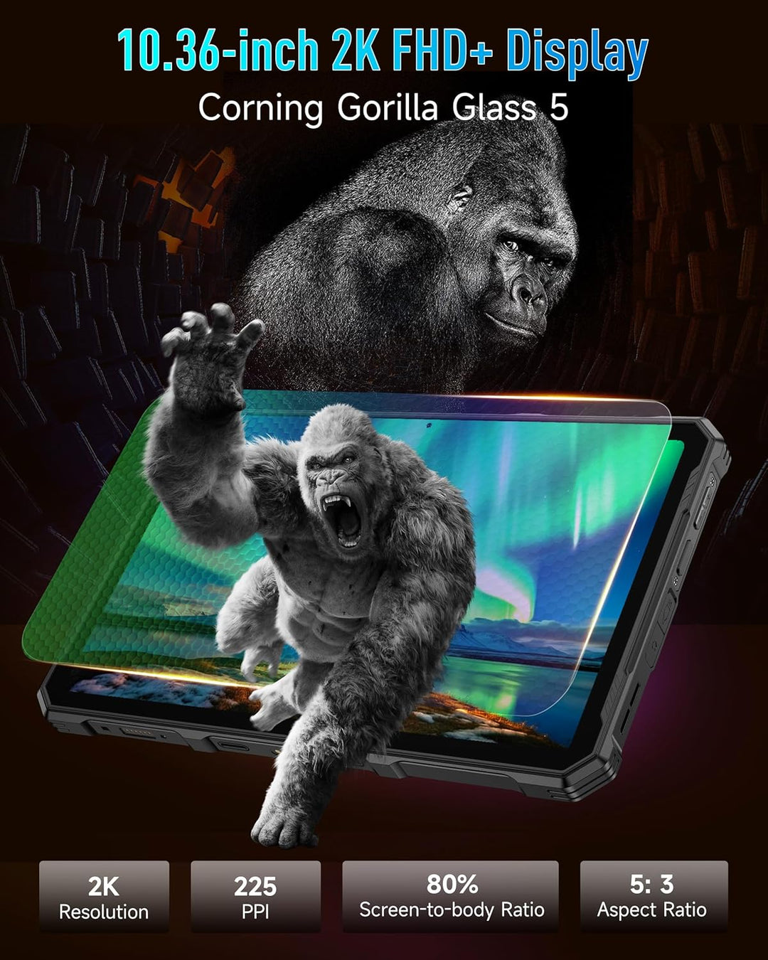 Ulefone Armor Pad 4 Ultra 5G Outdoor Tablet 10080mAh, Android 14 Wasserdicht IP68K, 16GB+256GB/SD-2T
