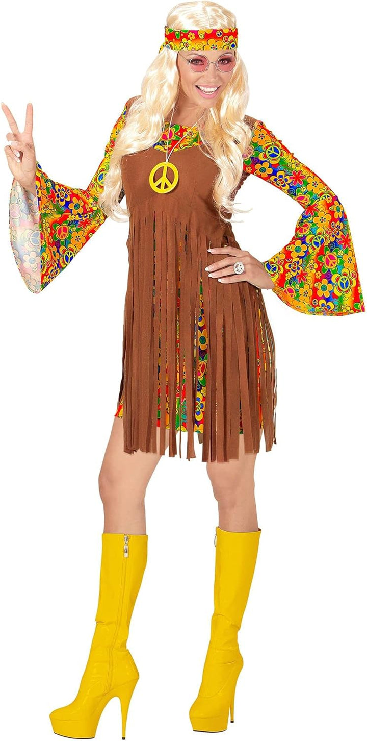 "HIPPIE GIRL" (dress with vest, headband, peace sign necklace) - (XL), XL