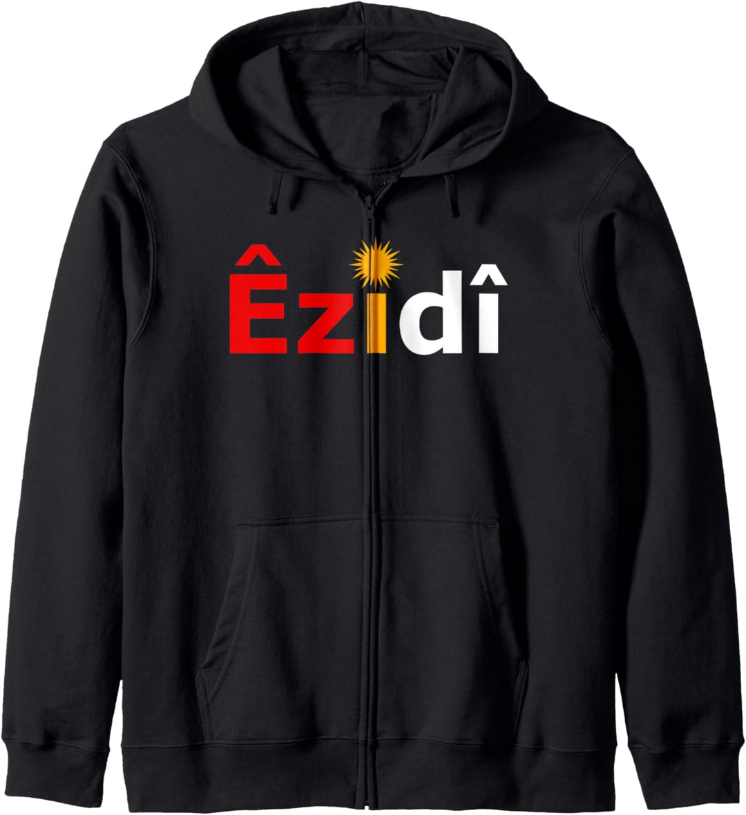 Ezidi Sonne mit den Farben der Flagge der Ezidxan Kapuzenjacke