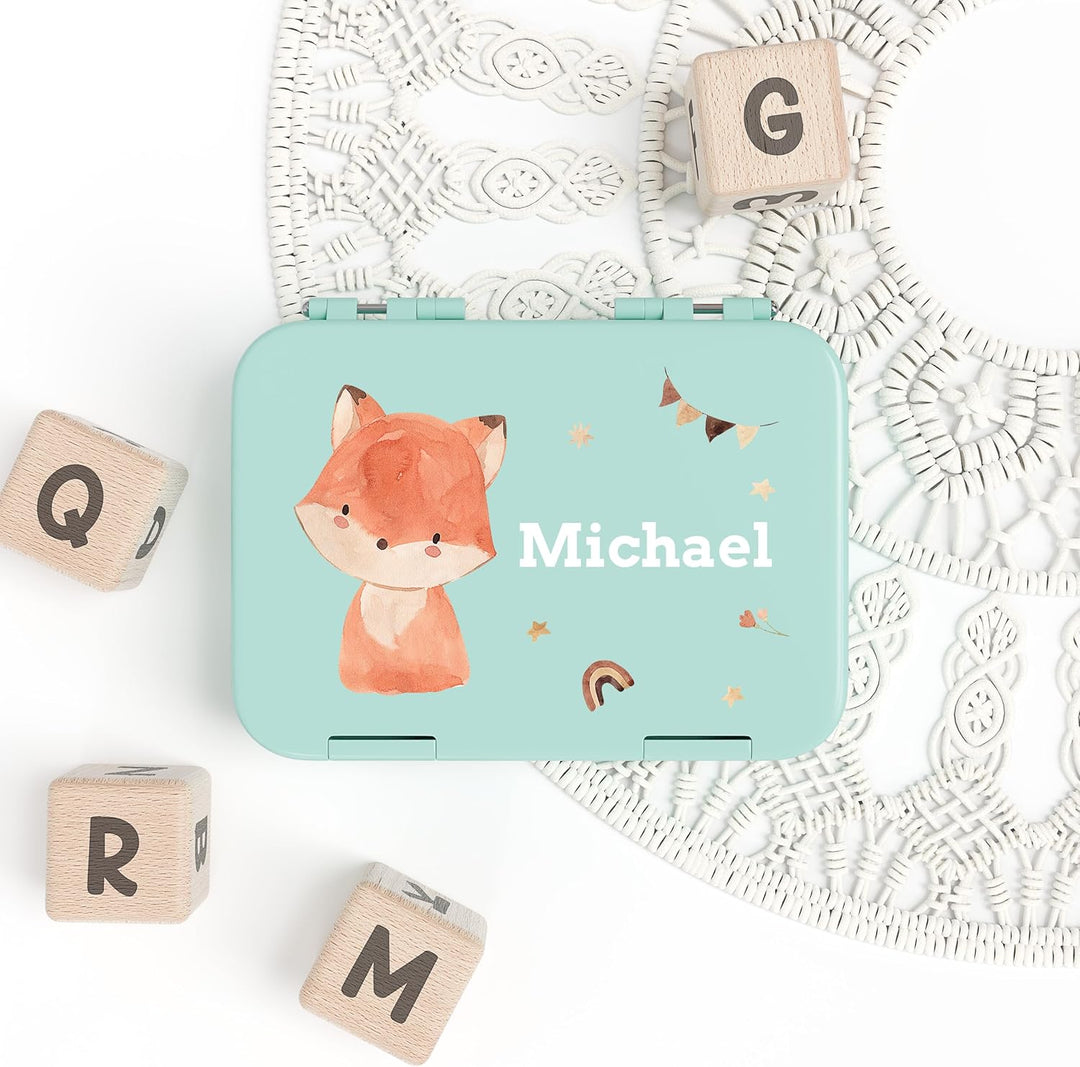 OT MB 2115 Personalisierte Kinder Brotdose mit Name - Lunchbox mit Fächern und Unterteilung - Gesche