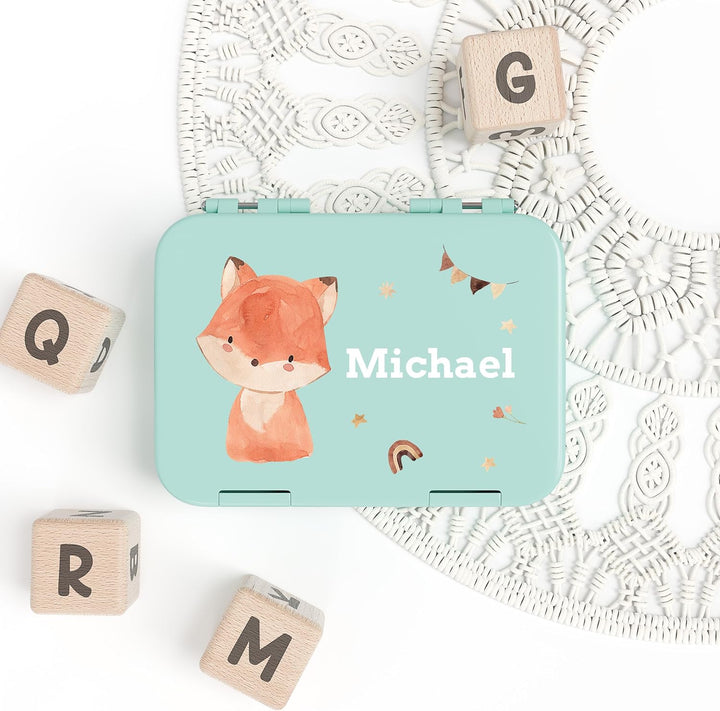 OT MB 2115 Personalisierte Kinder Brotdose mit Name - Lunchbox mit Fächern und Unterteilung - Gesche