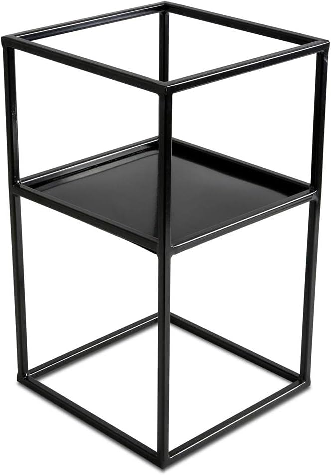 HowHomely Schwarz Blumenständer Metall - Solider und Robuster Pflanzenständer 40 x 24 x 24 cm mit Ra