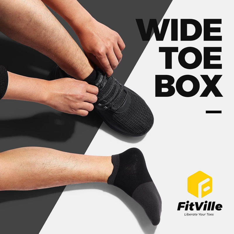 FitVille Extra Weite Laufschuhe Herren Dämpfung Strassenlaufschuhe Bequeme atmungsaktive Outdoor Jog