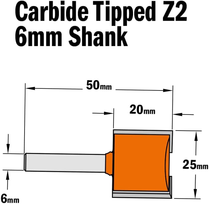 CMT Orange Tools 711.250.11 – Fräser Gerade HM S 6 D 25 x 20