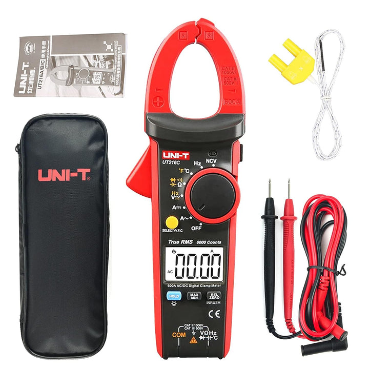 UT216C Digitale Strommesszange AC DC Strommessung Effektivwert Frequenz Kapazität Temperatur & NCV T