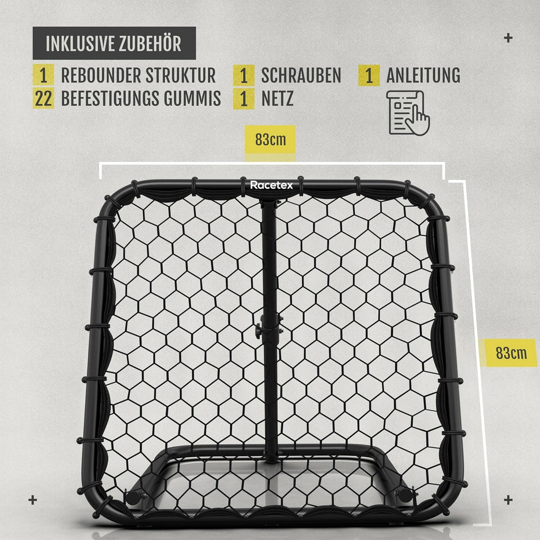 Racetex Rebounder für Fussball Kinder [STUFENLOS VERSTELLBAR] - Fussball Rebounder Kinder und Jugend