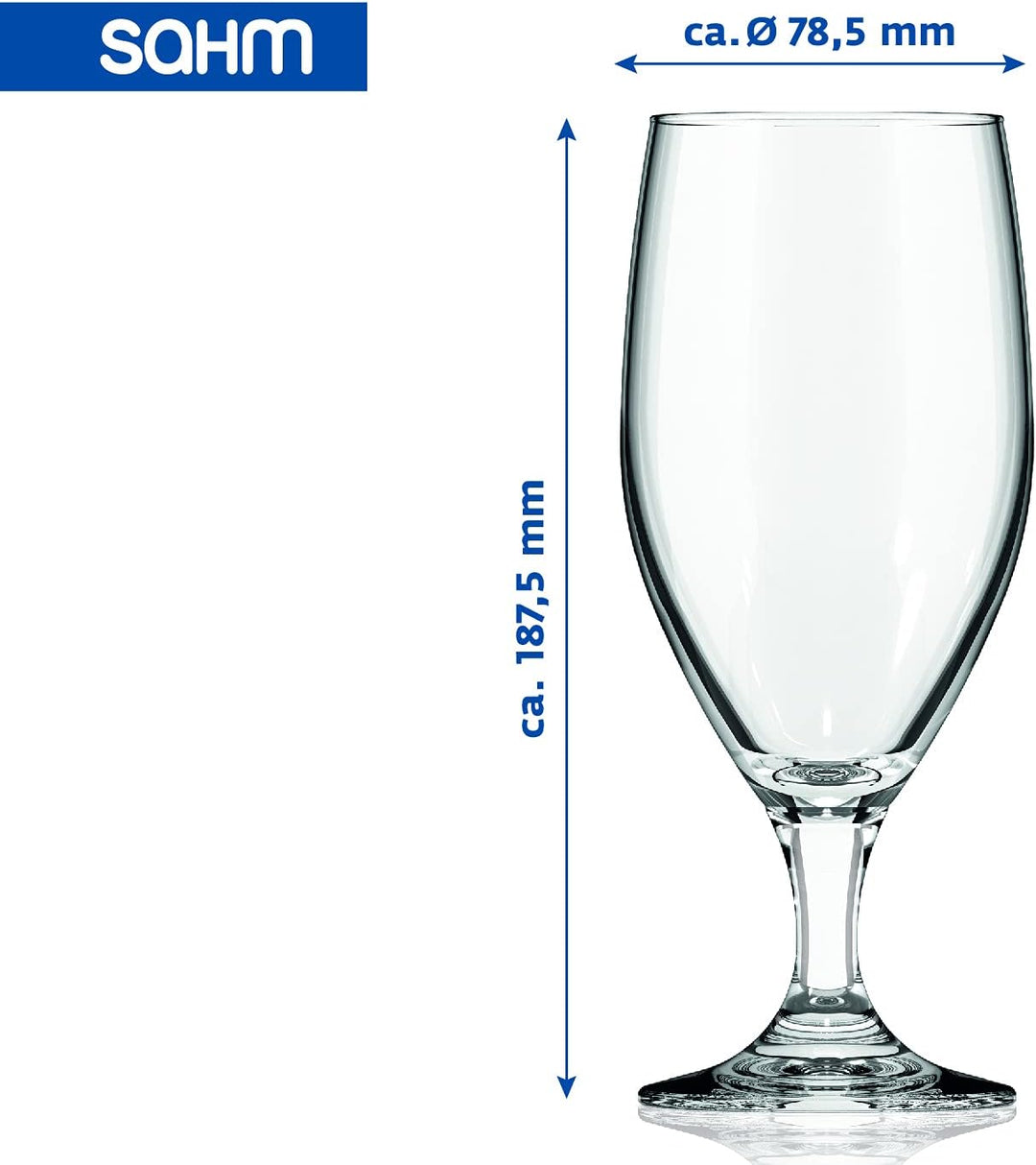 Sahm Biergläser 0,3 Liter (6 STK) - Vienna Pokal Biertulpe - Biergläser Set - Spülmaschinengeeignet