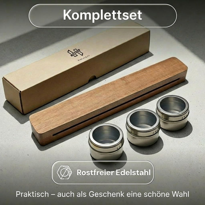 Magnetleiste Messer (41×7 cm) aus edlem aus Akazienholz – Messerhalter magnetisch für schwere Messer