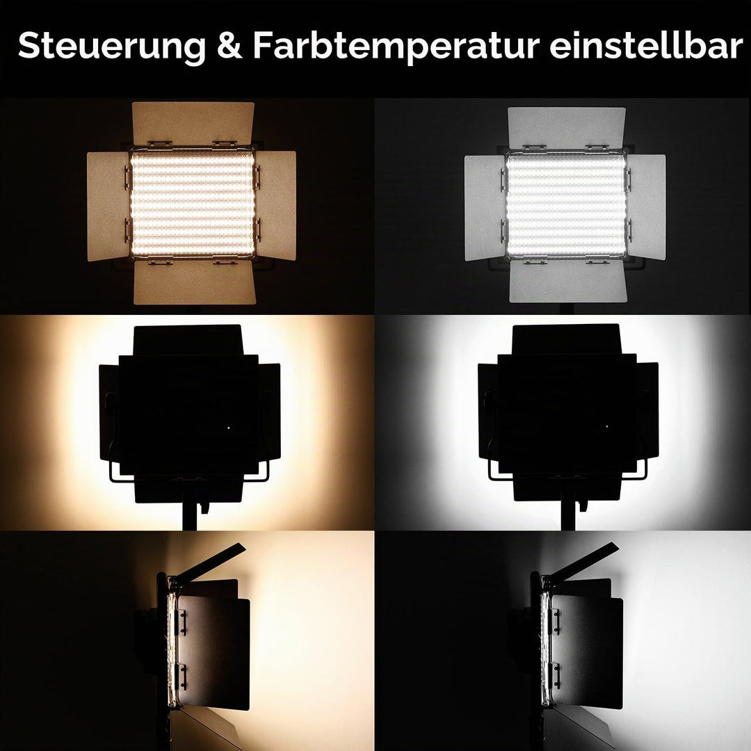 Neewer Dimmbare Bi-farbige LED mit u-Haltewinkel und Barndoor Berufsvideo-Licht für Studio, Videoauf