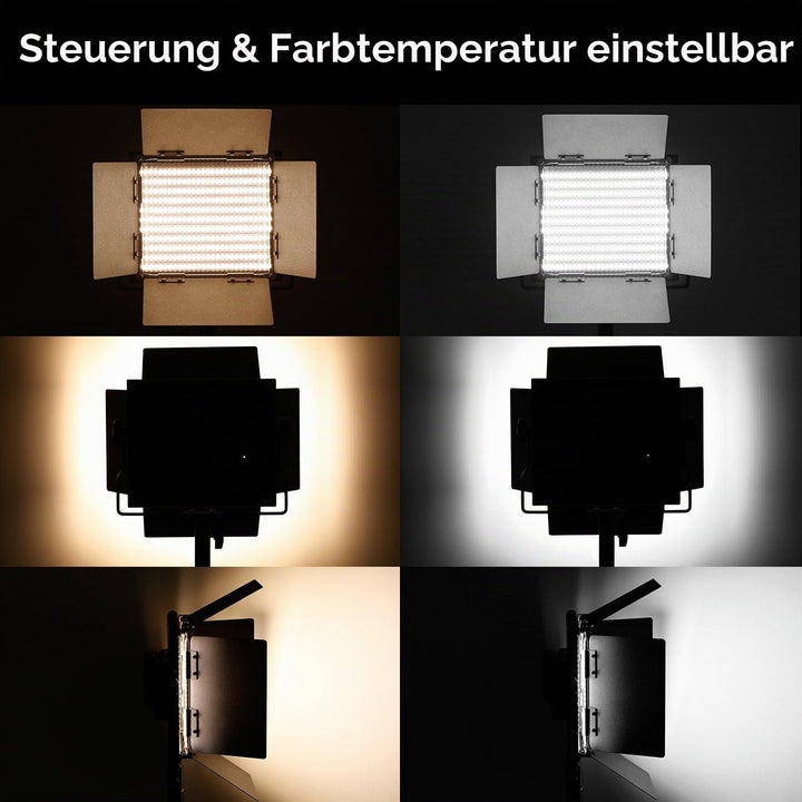Neewer Dimmbare Bi-farbige LED mit u-Haltewinkel und Barndoor Berufsvideo-Licht für Studio, Videoauf