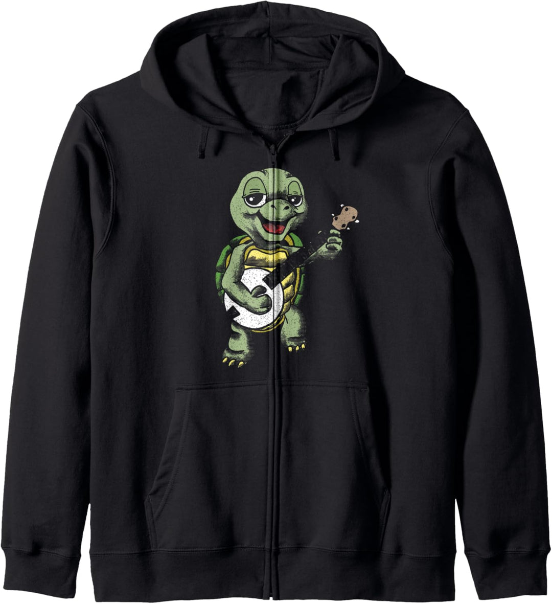 Banjo Picking Turtle Cute Funny Terrapin Music Graphic Kapuzenjacke