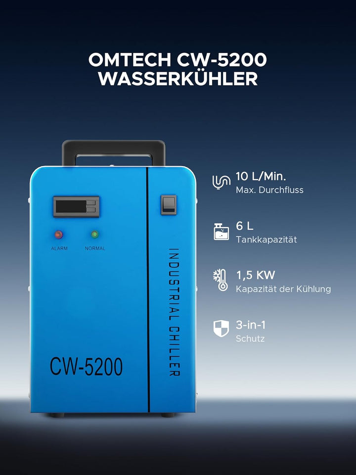 OMTech Industrieller Wasserkühler & Chiller für 50W-150W CO2 Laser Cutter
