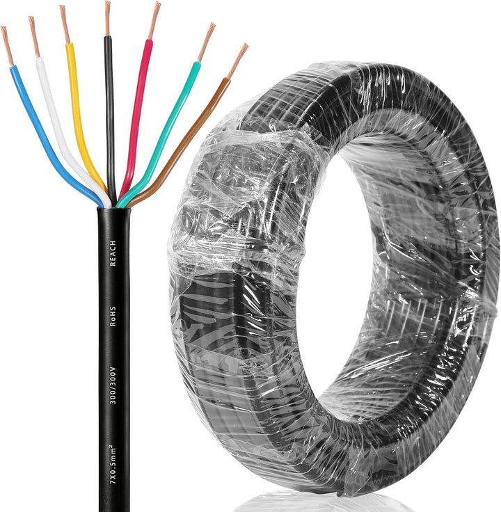 7 Adriges Anhängerkabel KFZ Kabel 10M, Fahrzeugkabel 7 adrig für Anhänger Beleuchtung Rücklichter, 7
