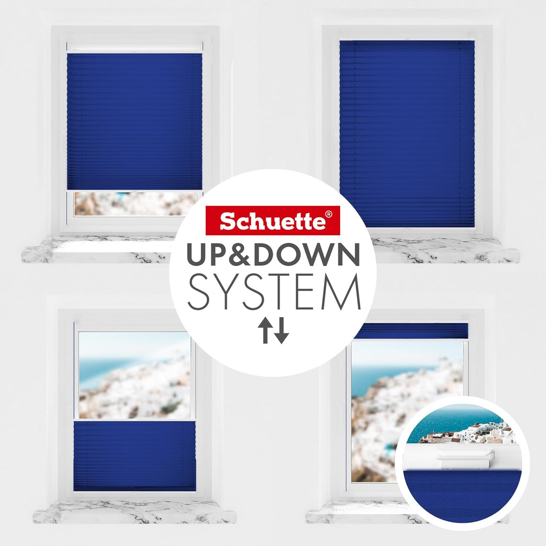 Schuette® Plissee mit Bohren zum Anschrauben ● Premium Kollektion: Deep Lagoon (Blau) ● 120x80cm (Br