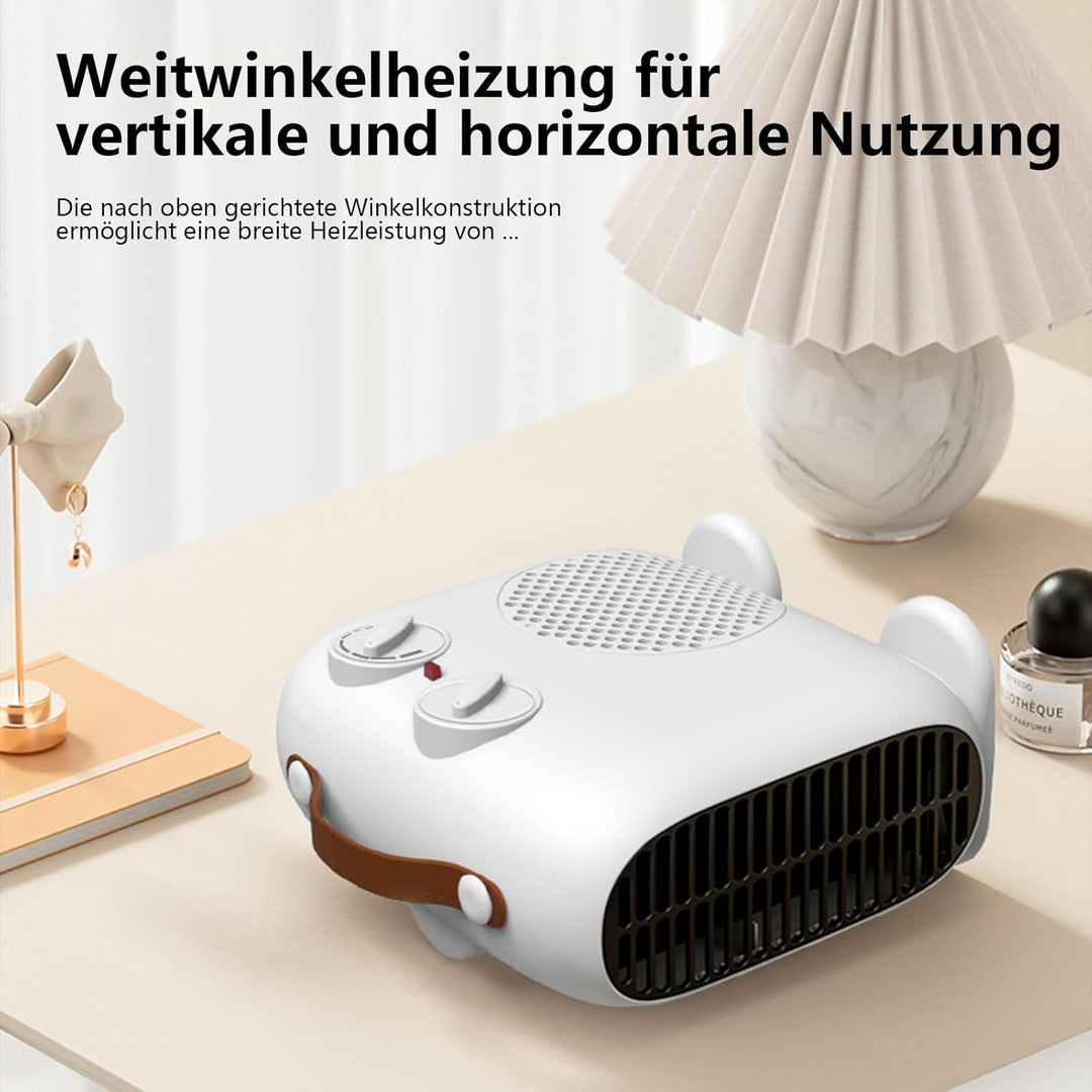 Energiesparend Heizlüfter 2000W Klein Tragbare Leiser Elektrischer Heizlüfter 3-Gang Heizung Lüfter