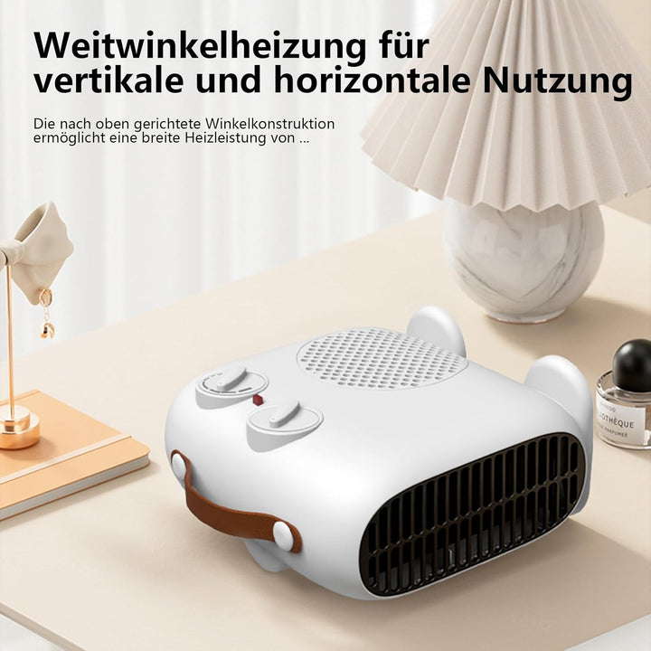 Energiesparend Heizlüfter 2000W Klein Tragbare Leiser Elektrischer Heizlüfter 3-Gang Heizung Lüfter