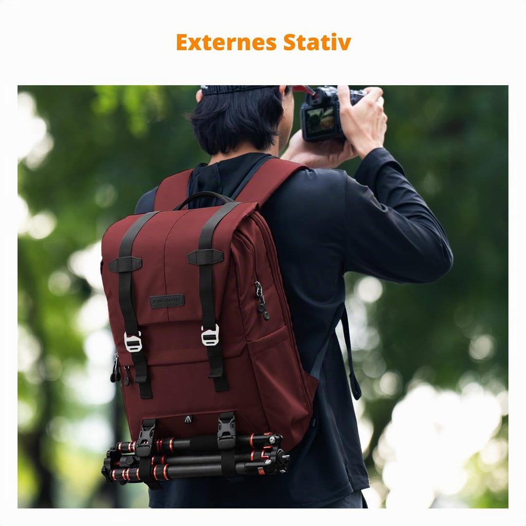 K&amp;F CONCEPT Kamerarucksäcke 20L, Grosse Camera Backpack 15,6 Zoll Laptopfach, Spritzwassergeschutzt