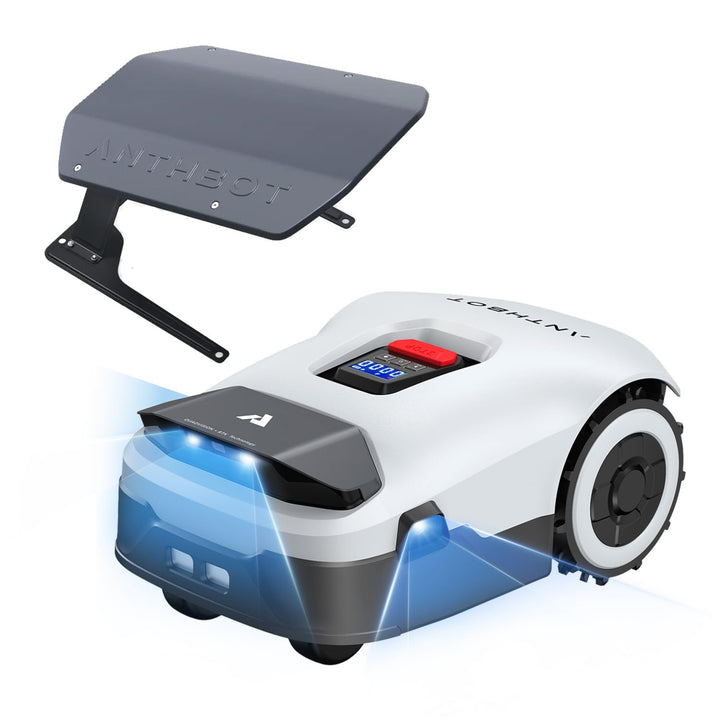 ANTHBOT Genie 3000 Mähroboter Set mit Garage, ohne Begrenzungskabel, Empf. 3050 m², Max. 3550 m², Ra