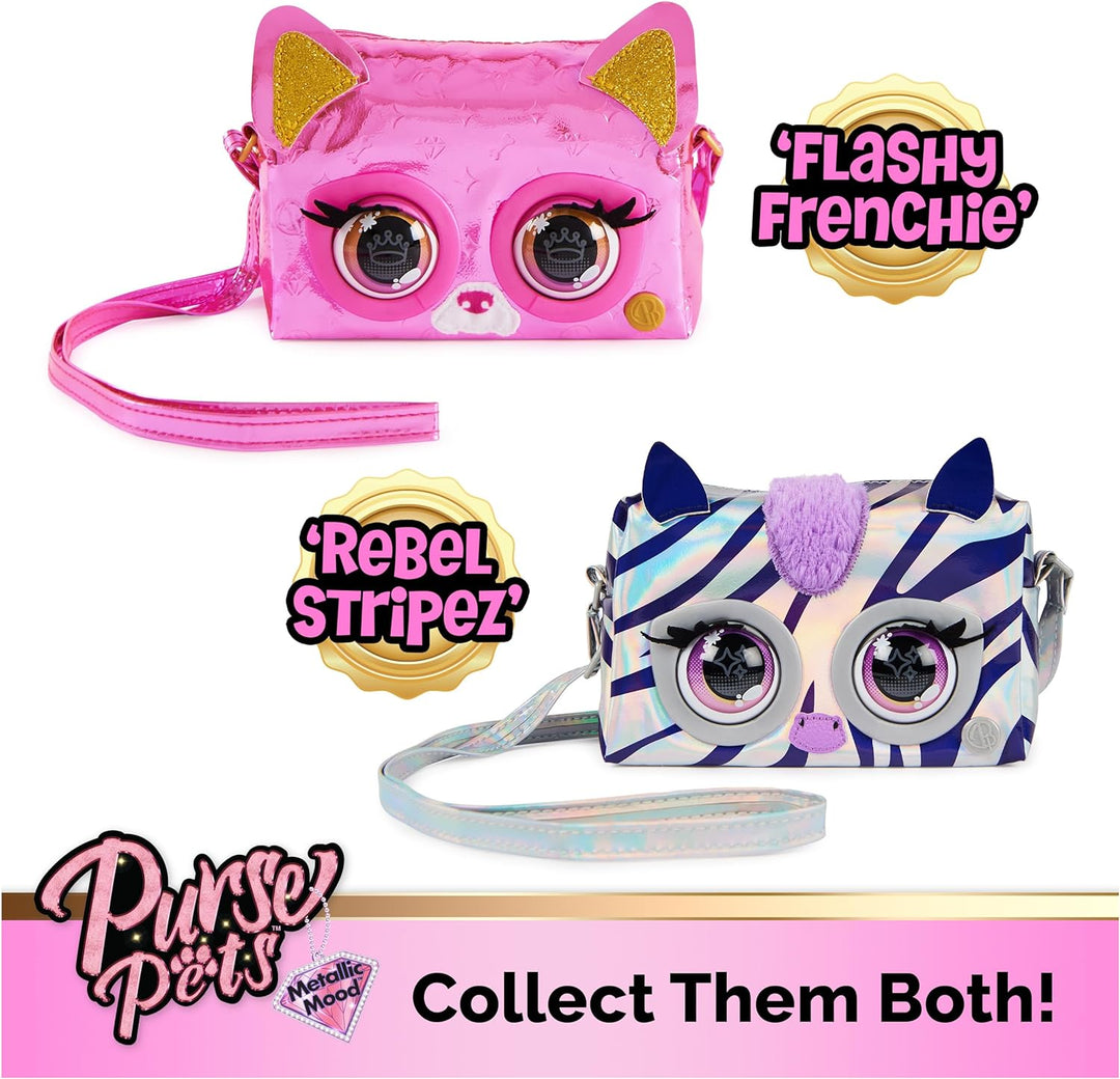 Purse Pets Metallic Magic Rebel Stripez Zebra - interaktive Kindertasche, die mit mehr als 30 Geräus