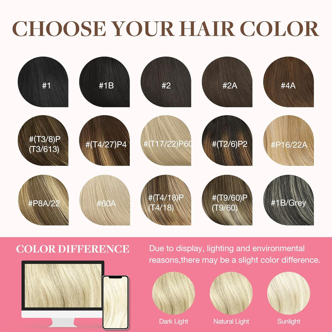 GOO GOO Clip in Extensions Echthaar, Echthaar Extensions Clip, 45cm 120g 7pcs, Extensions Echthaar,