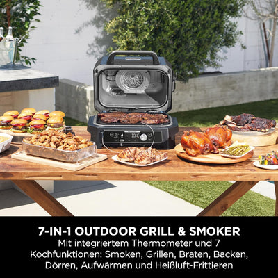 Ninja Woodfire Pro Connect XL Elektrischer BBQ Smoker Grill, App-Steuerung, digitaler Temperaturfühl