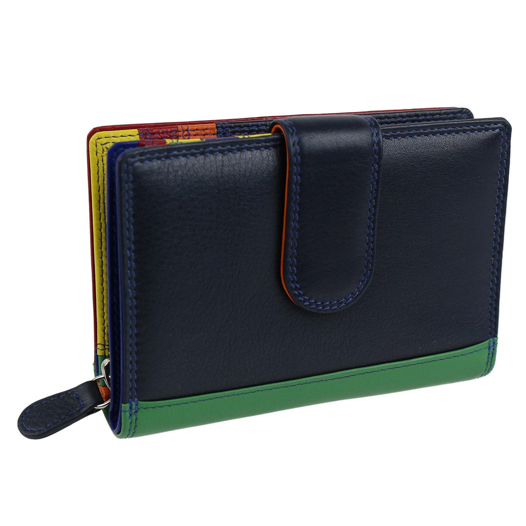 Golunski Ladies Tab b枚rse mit Umschlag aus Leder, Graffiti, Geschenkbox, Blau - Mitternachtsblau - G