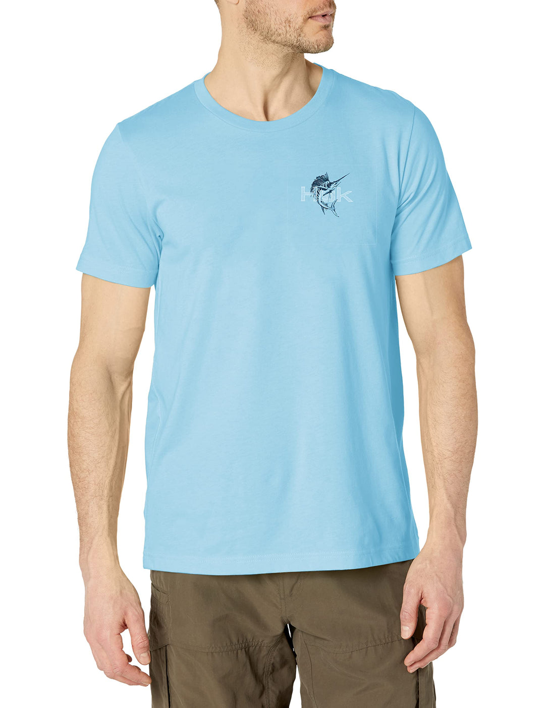HUK Herren Short Sleeve Tee | Performance Fishing T-Shirt kurzärmelig S Marlin Shine – Ostsee Heathe