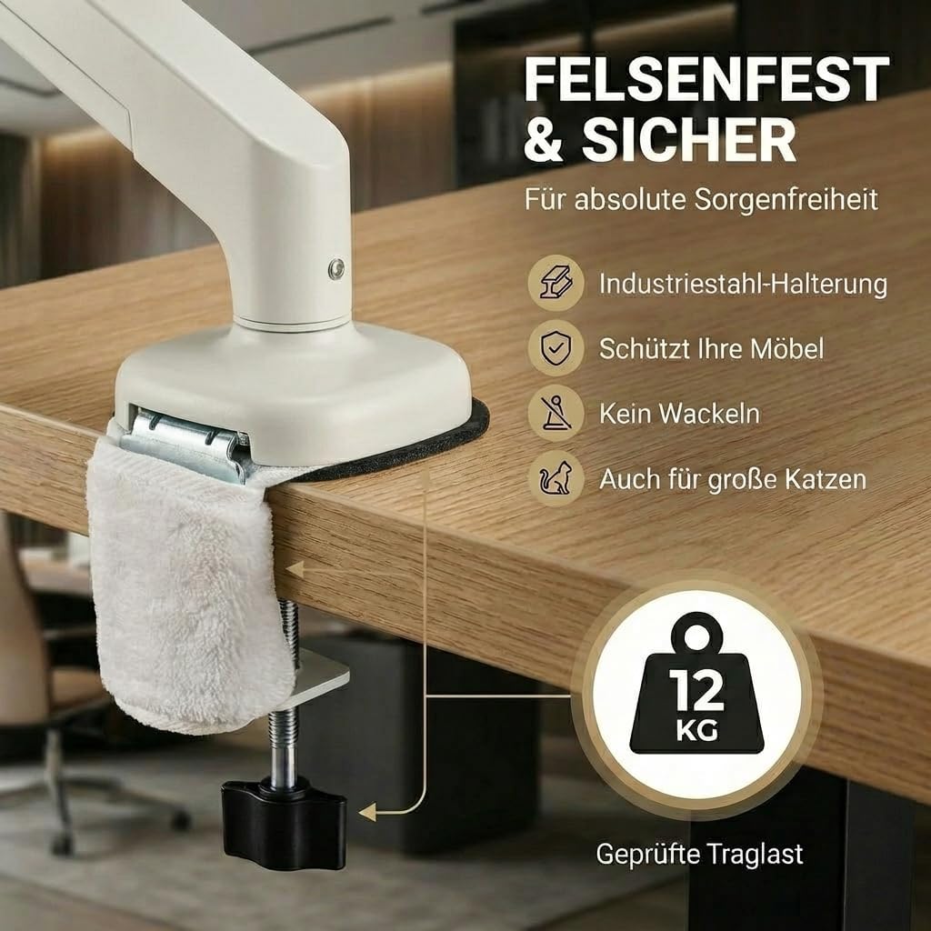 Katzenbett LEVI | Katzenbett Schreibtisch | Katzenplattform | Für Tische und Fenstersims | Inkl. 2 B
