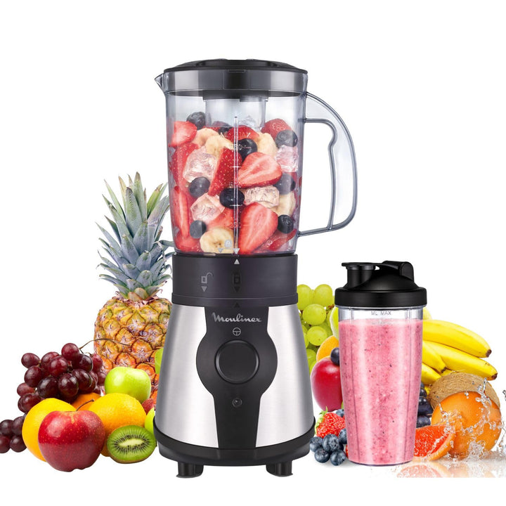 Moulinex Blend&Go LM1B1D 300W Mixer, Smoothie-Mixer mit 750 ml Kunststoffkrug, inklusive 750 ml trag
