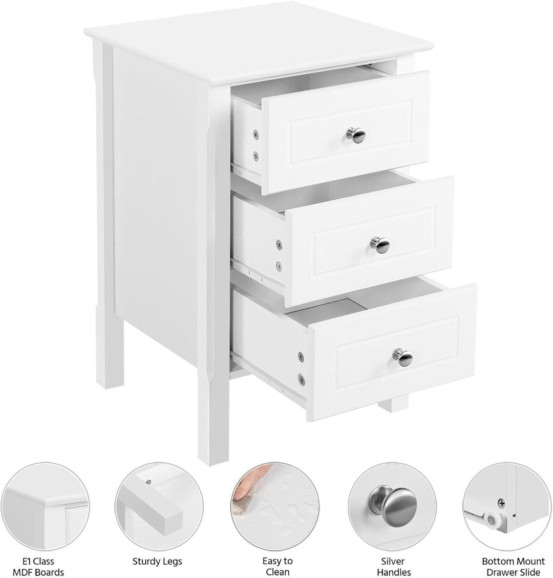Yaheetech Nachttisch Nachtschrank Nachtkonsole für Boxspringbett, Nachtkommode Beistelltisch Sofatis