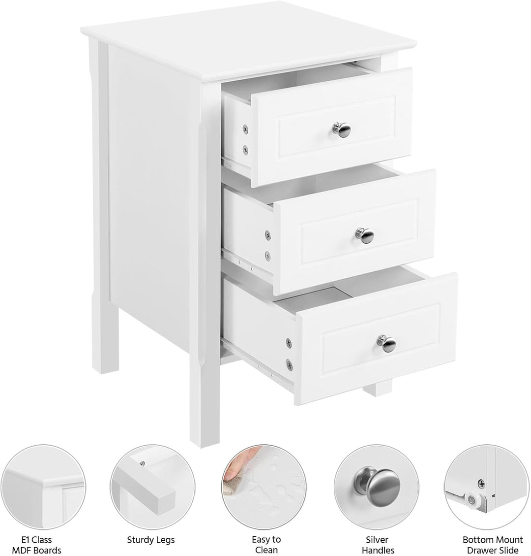 Yaheetech 2 STK. Nachtschrank Nachtkommode Boxspringbett Nachttisch Konsole Schrank, mit Schubladen,