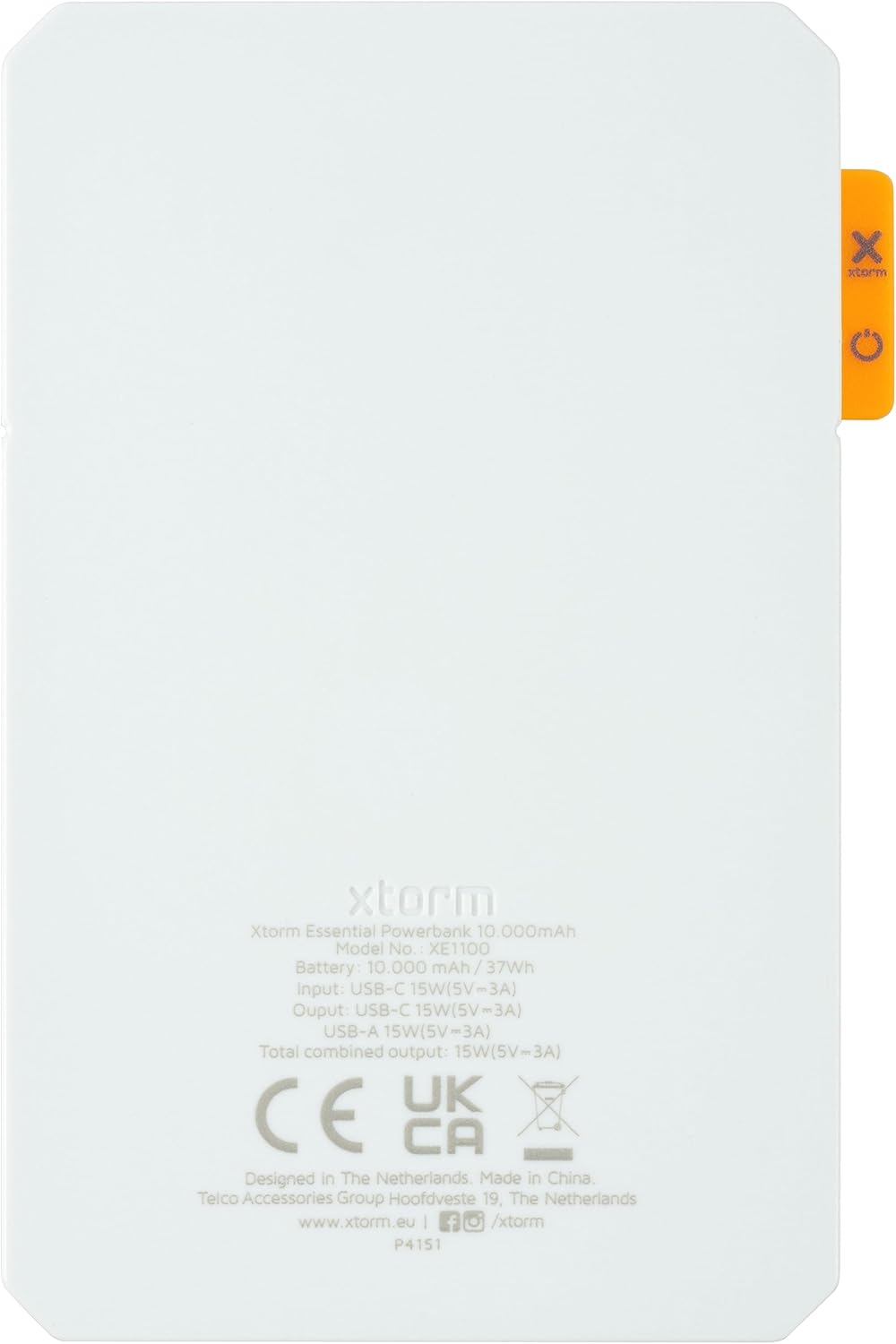 Xtorm CHARGEUR DE SECOURS Essential 10 000 MAH Blanc, 10.000mAh Schwarz
