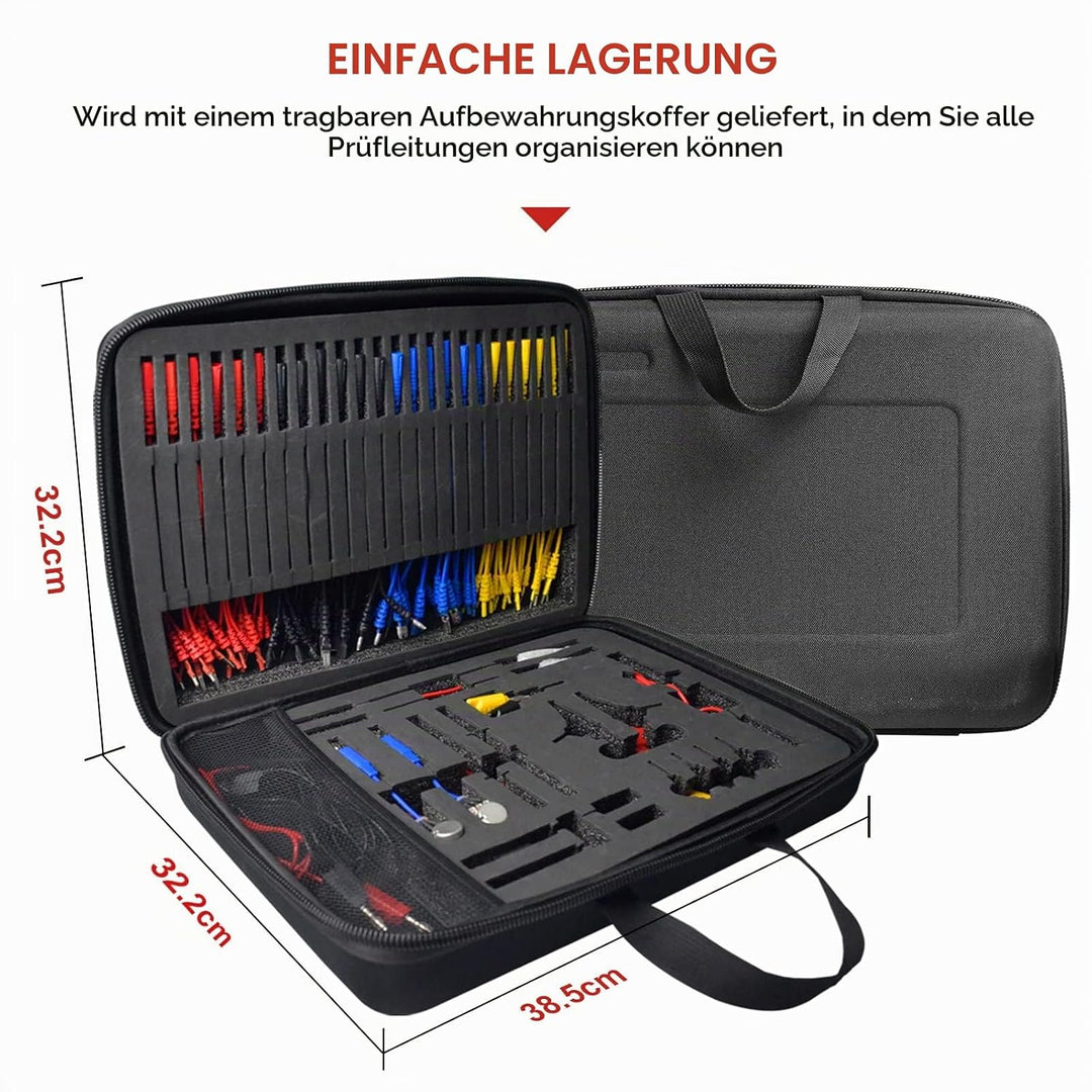 Multimeter Test Leads Set, 92PCS KFZ Fehlerdiagnose Messleitungsset enthält Prüfspitzen, Kabelverbin