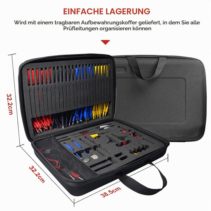 Multimeter Test Leads Set, 92PCS KFZ Fehlerdiagnose Messleitungsset enthält Prüfspitzen, Kabelverbin
