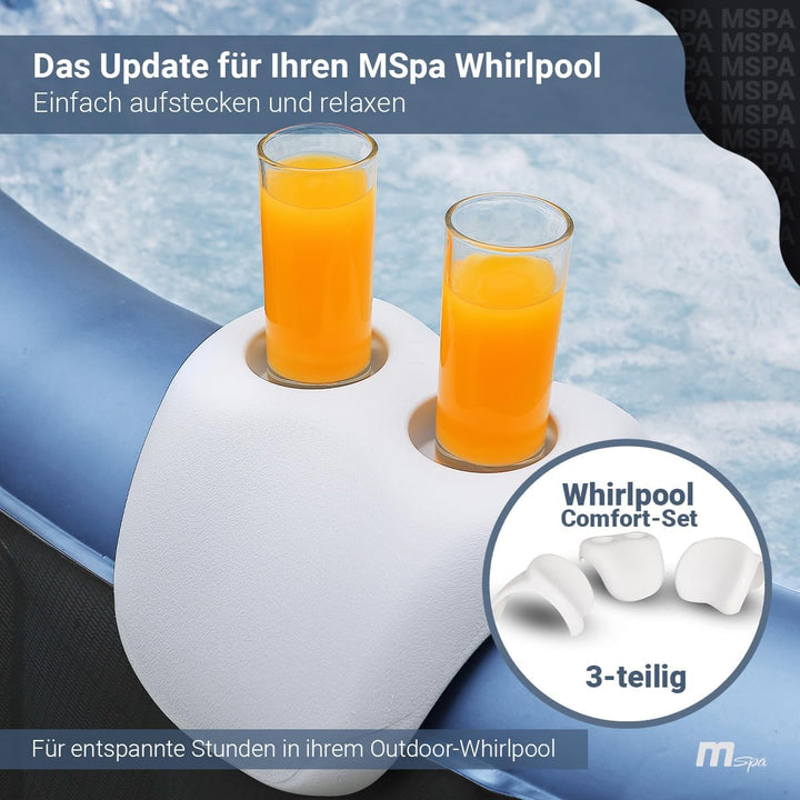 Miweba MSpa Whirlpool Comfort Set B0301350 2 Kopfstützen mit Getränkehalter auch universell einsetzb