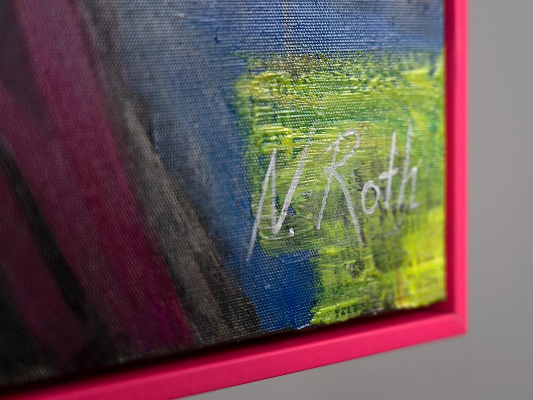 YS-Art XXL Abstrakt Fluoreszierendes selbst leuchtendes Acryl 3D Gemälde auf Leinwand Love handgemal