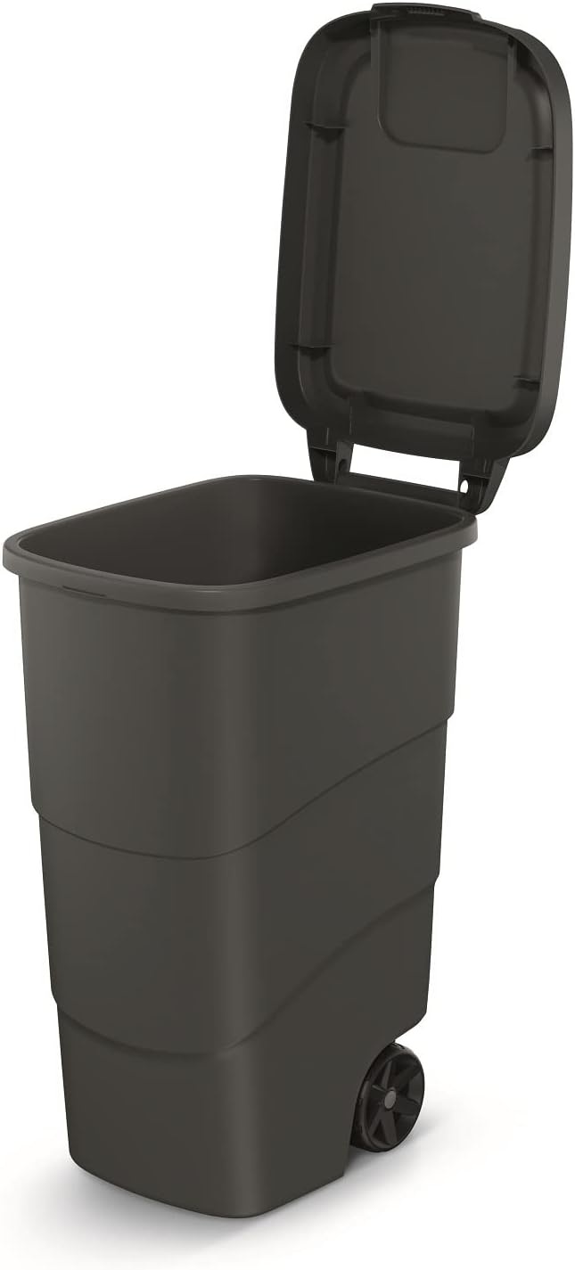 Prosperplast Wheeler 90L Müllbehälter mit Rädern und Deckel Mülltonne Müllgrossbehälter Grossmüllton