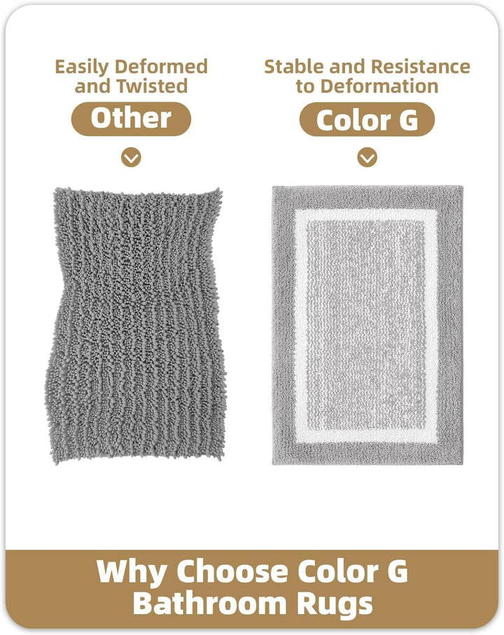 COLOR&GEOMETRY Kleine Badteppiche rutschfest Waschbar Absorbierende Badvorleger Weiche Badezimmertep