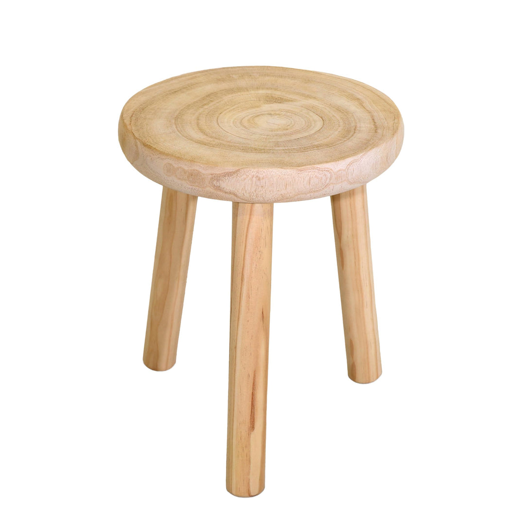 Spetebo Holz Blumenhocker mit 3 Beinen - Ø 30 cm - Deko Hocker rund naturbelassen - Pflanzenständer