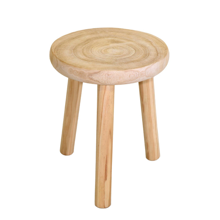 Spetebo Holz Blumenhocker mit 3 Beinen - Ø 30 cm - Deko Hocker rund naturbelassen - Pflanzenständer