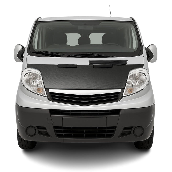 OMAC Haubenbra Steinschlagschutz Bonnet Bra kompatibel mit Renault Trafic 2001-2014 Carbon Halb Schw