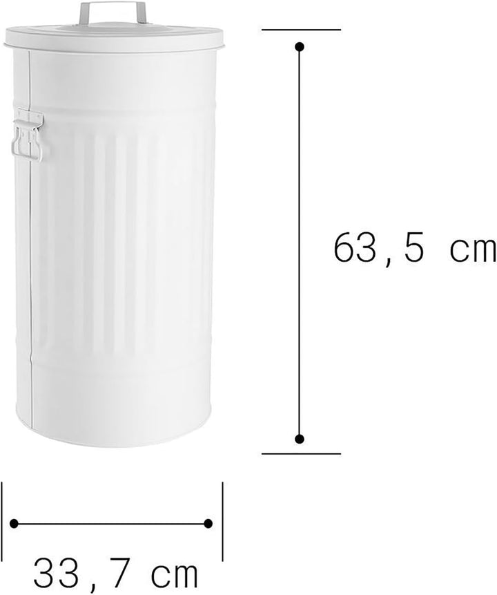 BUTLERS Retro Mülltonne Oskar 40l Mülleimer mit Deckel und Tragegriffen | Küche Abfalleimer ideal al