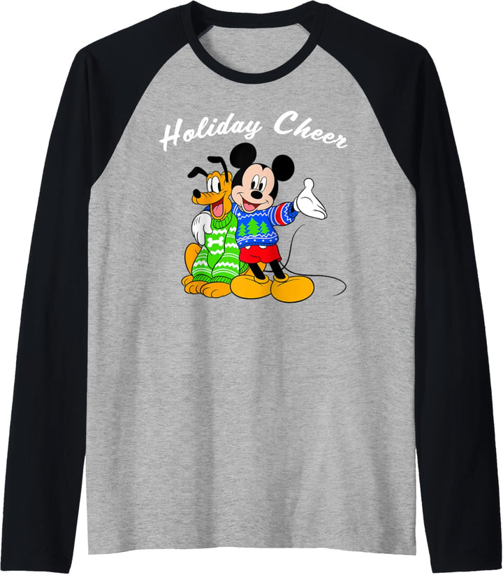 Disney Mickey And Friends Weihnachten Holiday Cheer Portrait Raglan