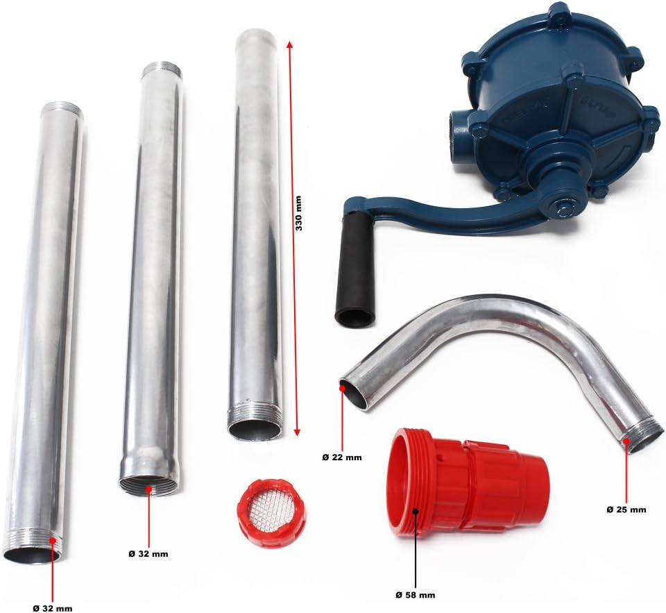 Aluminium Heizöl Diesel Fasspumpe 22 l/min Kurbelfasspumpe Handpumpe G2 Fassverschraubung