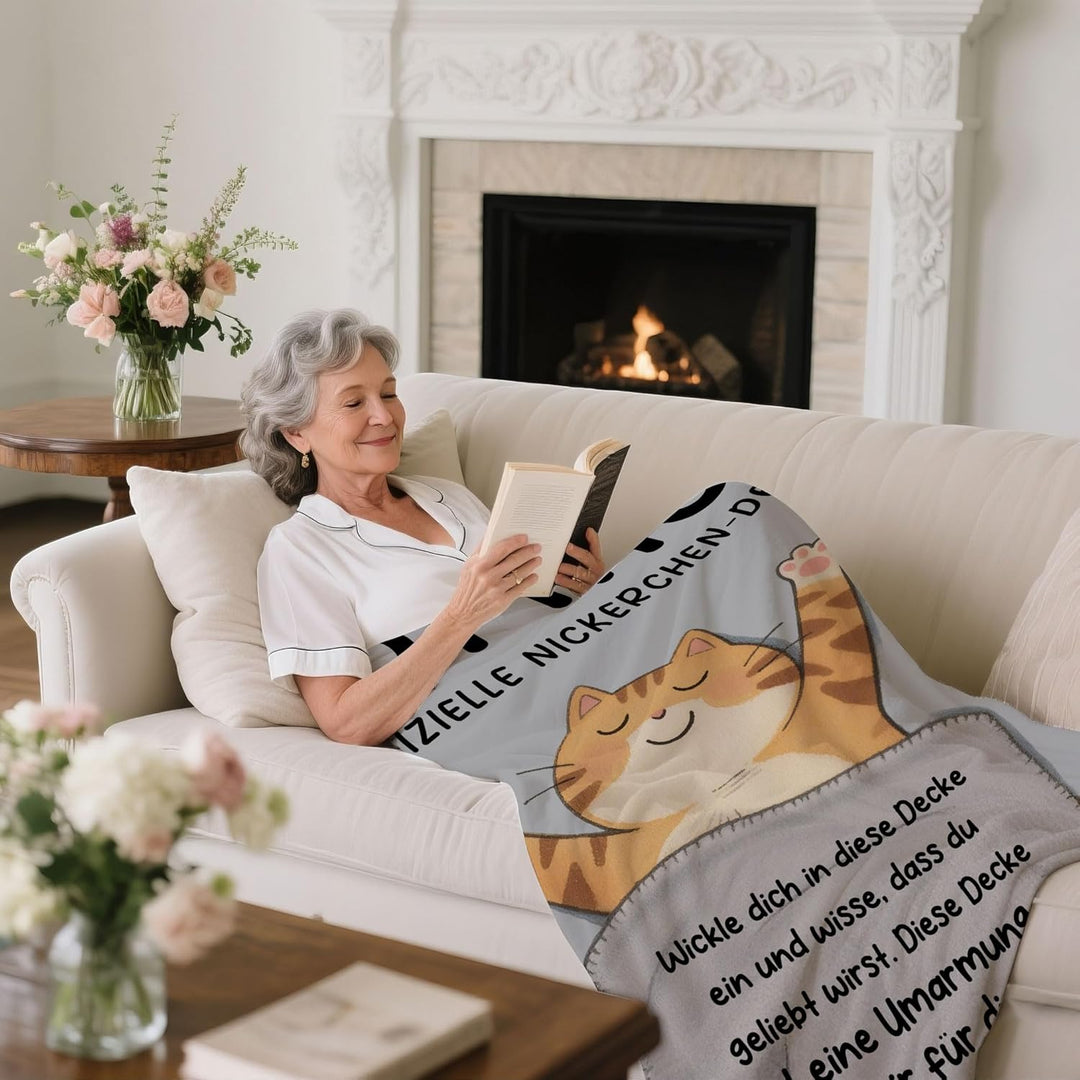 Amorea Mamas offizielle Nickerchen-Decke Lustige Decke für Mama Geburtstag Muttertag Kuscheldecke Ge