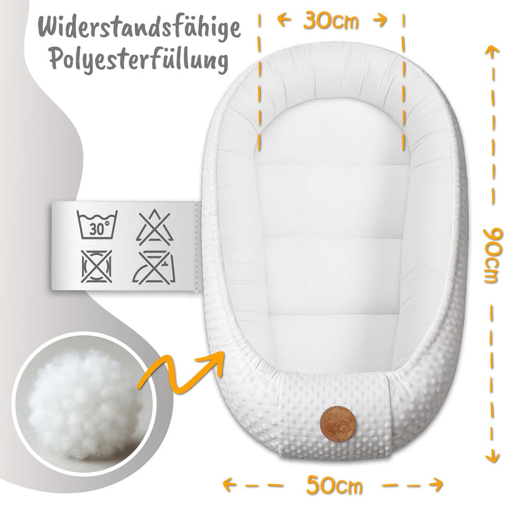Warmes Nestchen Baby 90x50 cm - Kuschelnest Neugeborene Nestchen Winter/Herbst Kokon Babynest Safari