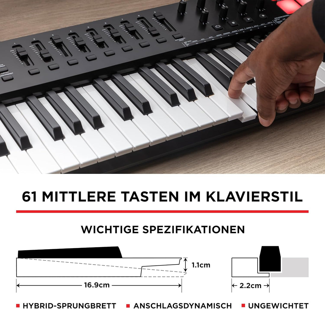 M-Audio Oxygen 61 V – 61-Tasten USB MIDI Keyboard Controller mit Beat Pads, Smart Chord &amp; Scale Modi