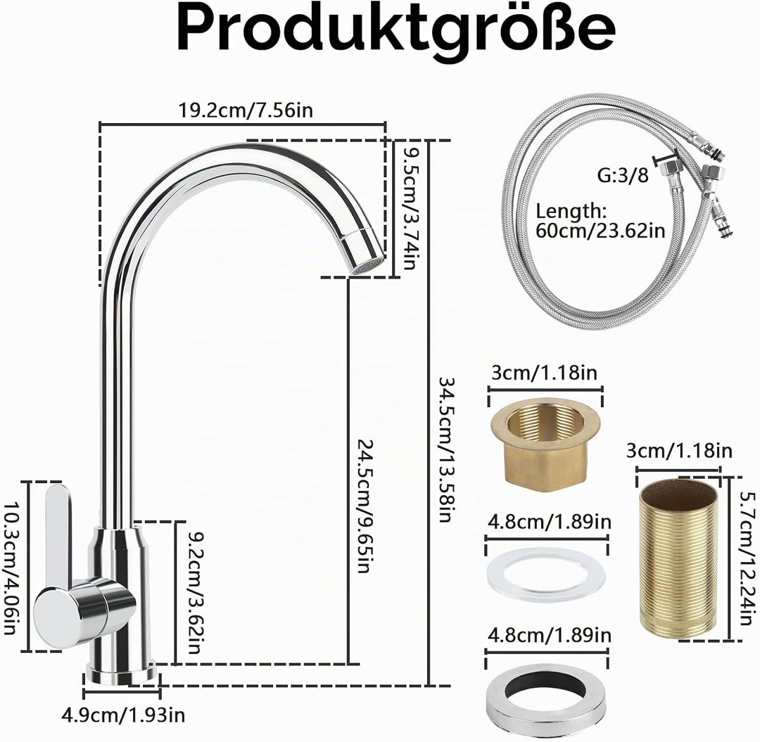 Wasserhahn Küche Wasserhahn Küchenwasserhahn Spüle Küchenamatur Mischbatterie Küche Armatur Küche Sp