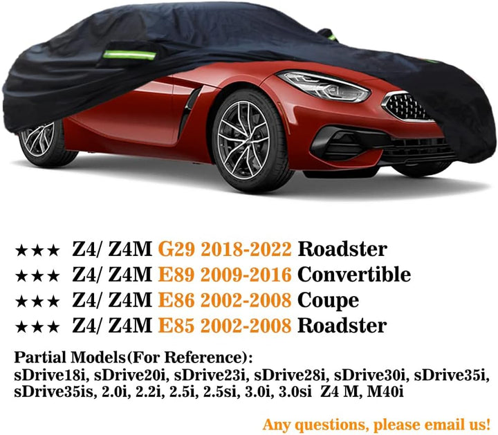 SjYsXm Massgeschneidert Auto Abdeckplane Kompatibel mit BMW Z4 Z4M E85 E86 E89 G29 2023-2000 Coupe R